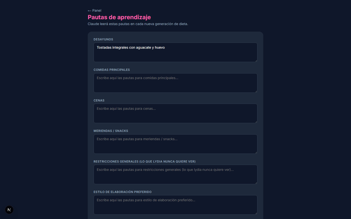 Sistema de aprendizaje