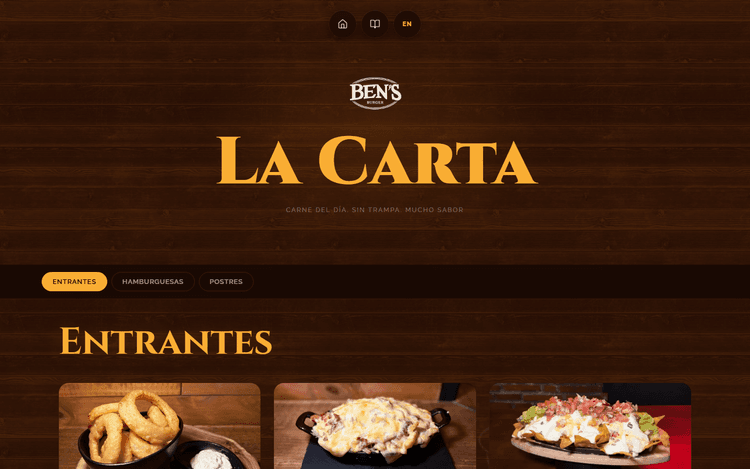 Ben's Burger — Presencia Digital — detalle